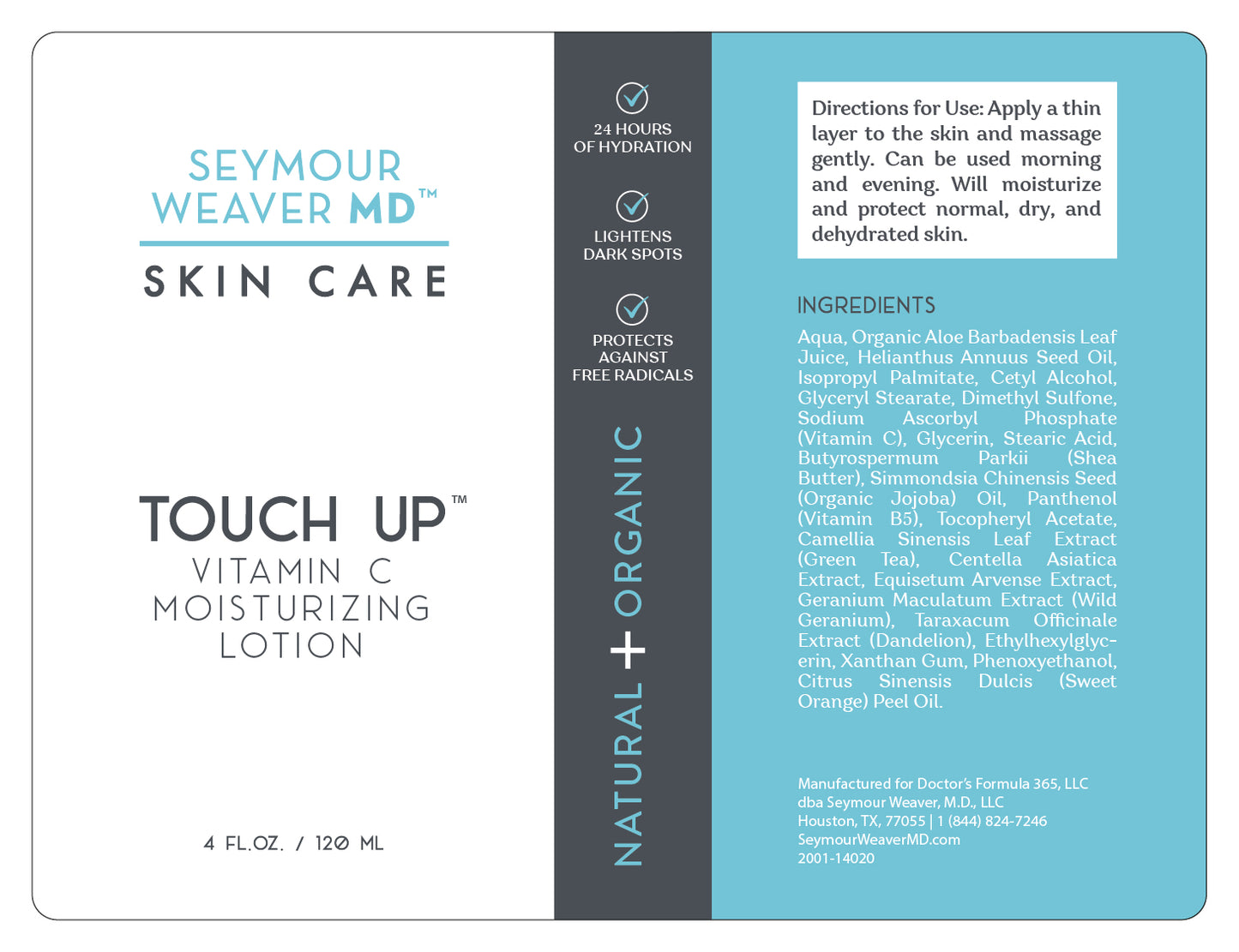 TOUCH UP Vitamin C Facial Moisturizing Lotion - Radiance, Firmness and All Day Hydration